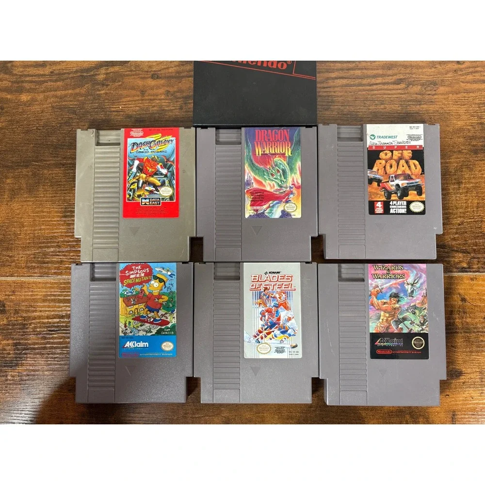 Nintendo NES Game Bundle Dragon Warrior Wizards & Warriors Blades‎ of Steel 6